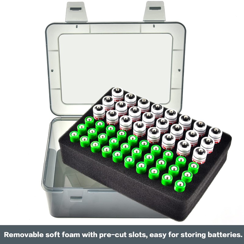 FULLCASE Battery Storage Organizer Holder Holds 54 AA AAA Batteries,