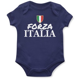 Forza Italia Babygrow Babies Vest Italy Nations Football Rugby Italian Supporter, 12-18 Months, Navy
