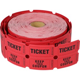 HOODANCOS Ticket Red raffle tickets double roll 1000 pieces premium quality tickets with sequential numbers for events, carnival, door prizes, drinks and more