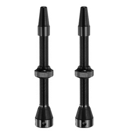 HARFINGTON 2pcs Tubeless Valve Stems 60mm Aluminum Alloy Tubeless Valve Super Light No Leak Durable with 4 Hole and Caps Fit Most Bicycle Tubeless Rims, Black