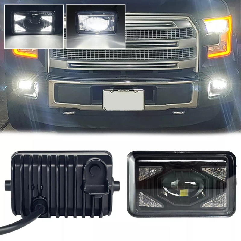 CHUSYYRAY Rectangular LED Fog Lights Assembly Kit For Ford F150