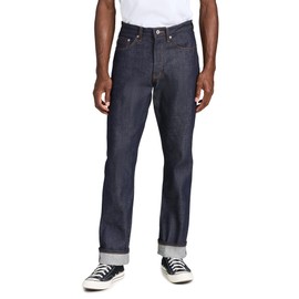 Naked & Famous Denim Men's True Guy - Dirty Fade Selvedge Jeans, Indigo/White, 29