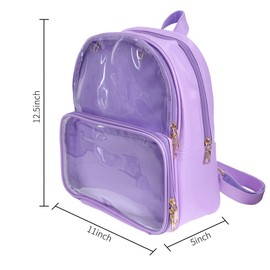 Patty Both Clear Backpack Transparent Ita Bag For Anime Lolita Bag DIY Cosplay (Ita Bag, Purple)