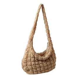 Quilted Tote Bag Large Capacity Satchel Handbag Puffer Lightweight Padding Shoulder Bag Satchel Handbag for Women Khaki
