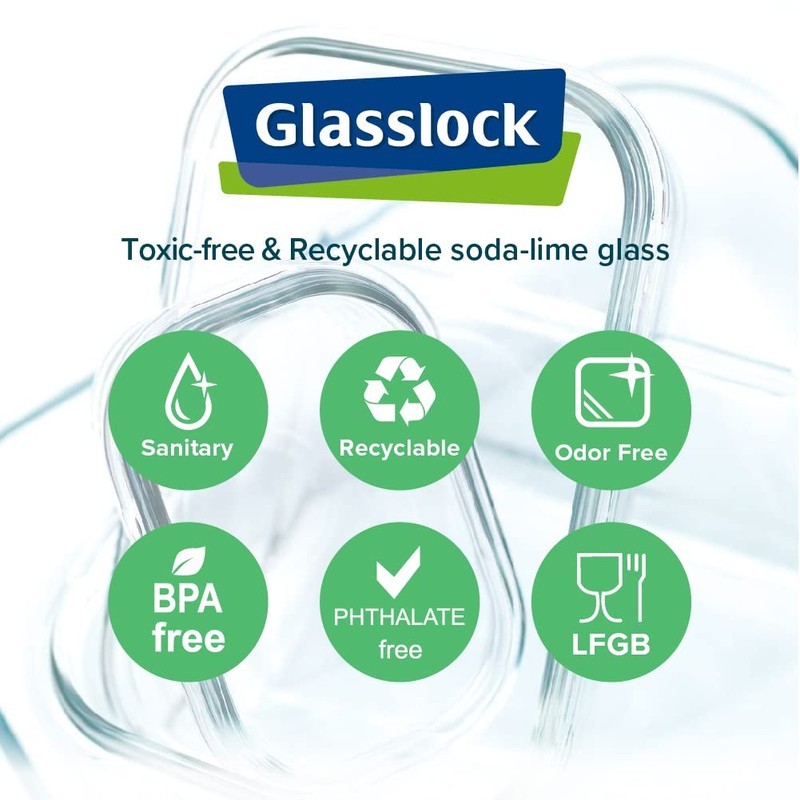 Glasslock, Shaker with Transparent Lid, Measuring Scale and Strainer, 450