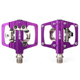 Mountain Bike Pedals for Mountain Bike Flat Platform Compatible with SPD Mountain Bike Dual Function Sealed Clipless Aluminum 9/16 Inch Pedals with Cleats for Road MTB Mountain Bikes