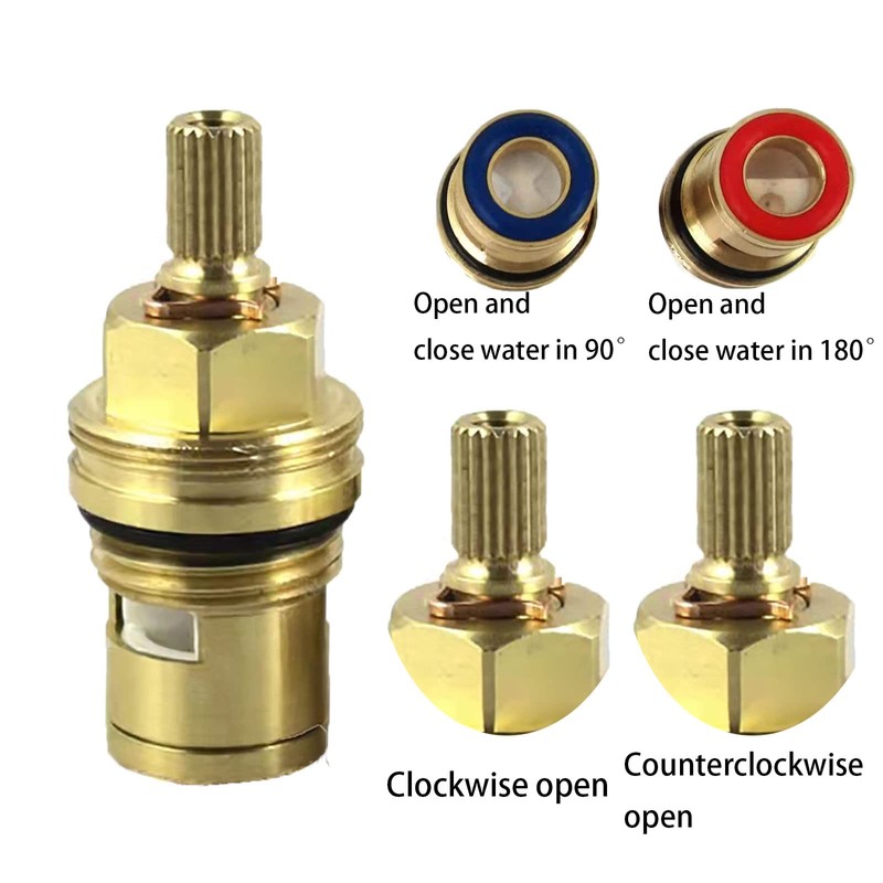 Faucet Valves, Brass Ceramic Stem Disc Cartridge Replacement Quarter Turn
