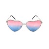 Fashion Culture Women's Pink Ombre Heart Metal Frame Sunglasses, Silver