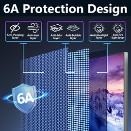 JEEETINTX Magnetic Computer Privacy Screen Filter 24 Inch for Frameless Monitor Thin Bezel 16:9 Widescreen, Hanging Removable Anti Blue Light Privacy Shield Protector Eye Protection