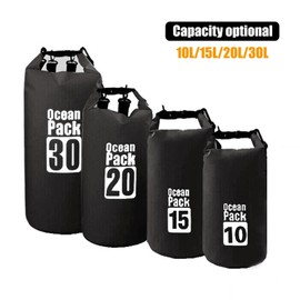 TooToo Waterproof Bag Dry Sack Fishing Camping Canoeing Outdoor Sport 10/15/20/30 L (Black-20L)
