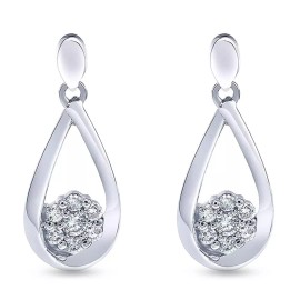 Beyond Brilliance 1/3 CT Round Cut Lab Grown Diamond Drop Earrings in Sterling Silver, Gift Box