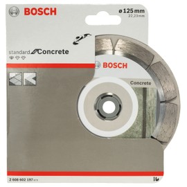 Bosch Professional 1x Diamond Cutting Disc Standard for Concrete (for Concrete, Cellular Concrete, Ø 125 x 22,23 x 1,6 x 10 mm, Accessories for Angle Grinders)