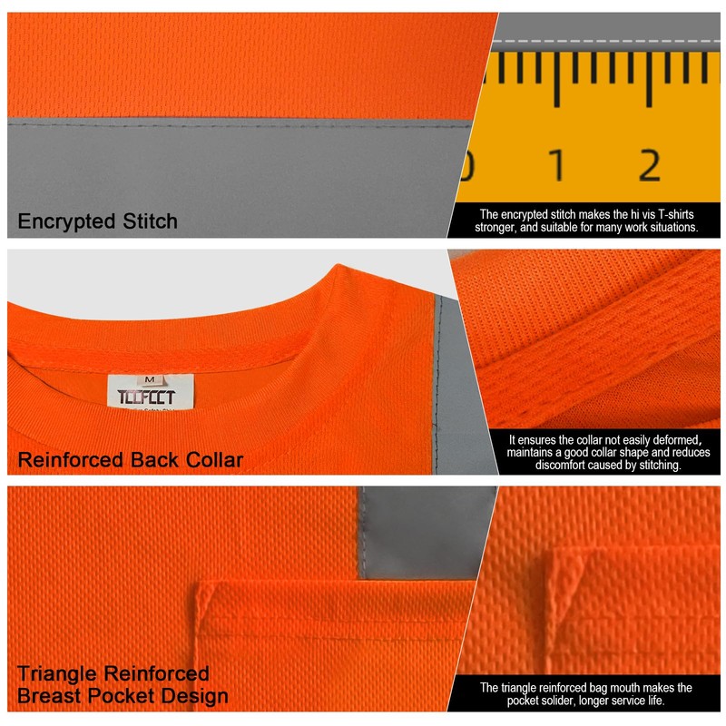 TCCFCCT Hi Vis Shirts for Men Class 3 Long Sleeve