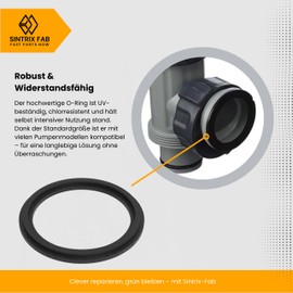 Sintrix Fab Pool Pump Seal 2 Pieces - Compatible with Bestway & Intex Filter Pump P6029 - O-Ring Seal for Sand Filter System, Fits Connection 38 mm from 2017