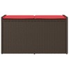 Patio Storage Bench with Cushion Brown 39.4" Poly Rattan, Outdoor