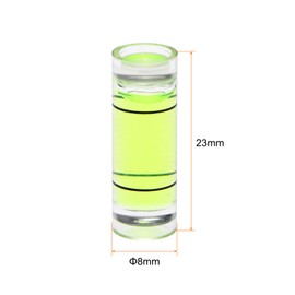 HARFINGTON 10pcs Cylindrical Bubble Level 8x23mm Mini Bullseye Spirit Levels for Leveling Camera Tripod Telescope Workshop Turntable Pictures Frame, Green