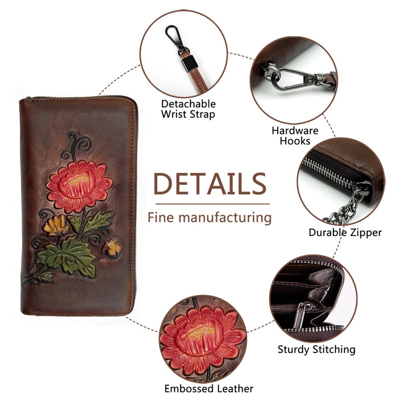 SHARPAD Wallet Genuine Leather for Women - with RFID Blocking