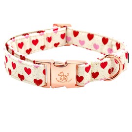 Elegant Little Tail Valentine's Day Heart Cute Girl or Boy Puppy Gift Adjustable Collar for X-Small Dogs