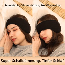 Sleep Mask, Earmuffs for Better Sleep, Noise Reduction and Shading with Comfortable Fit for Men and Women, Light Blocking Sleeping Mask, Good for Travel, Lunch Break