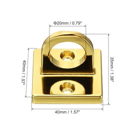 PATIKIL Pad Eye Plate U Hooks, Metal Ceiling Hook Wall Mount Loop with Screws Hardware Ring Hooks for Hanging Ropes in Queue Barrier, Bright Golden