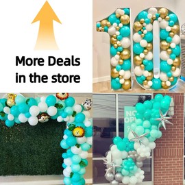 Bezente Teal Balloons Latex Party Balloons, 100 Pack 12 inch Round Helium Balloons for Wedding Graduation Birthday Party Backdrop Decorations