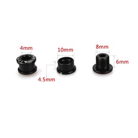 CYSKY Single Chainring Bolts 5 Pack M8 Single Short Chain Ring Bolts Fit for Road Bike, Mountain Bike, BMX, MTB, Fixie (Black)