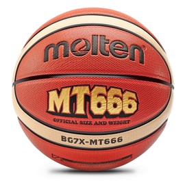 Molten Basketball MT666, PU Leather Classic 12-Piece Spliced Basketball, Indoor/Outdoor Basketball, Adult Men's, Women's and Youth Training Basketballs (MT666 SIZE7)