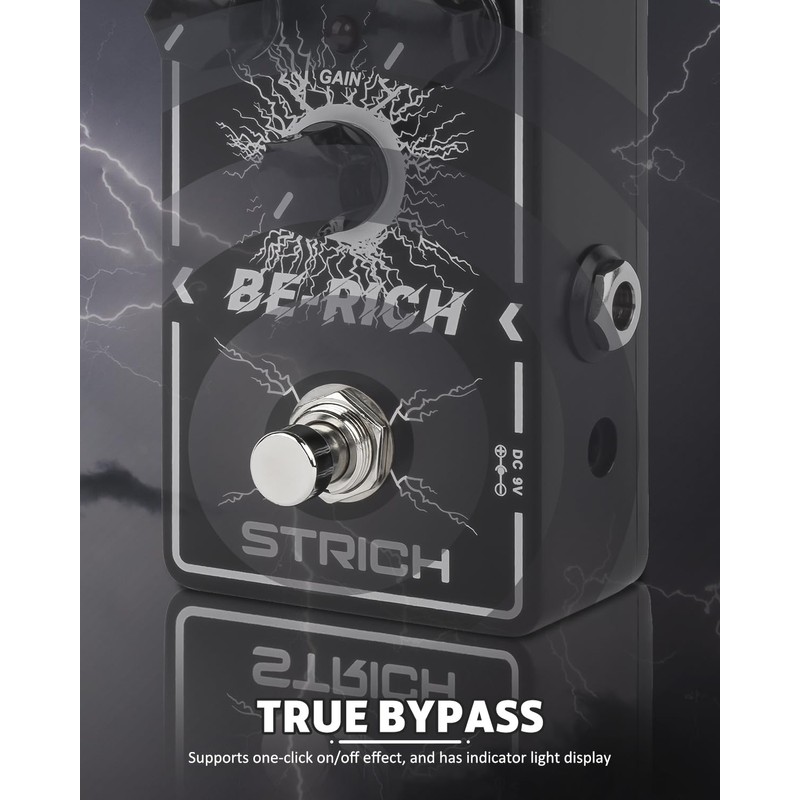 STRICH BE-RICH Tube Overdrive Distortion Pedal for Electric Guitar, Compact