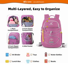 SKYSPER Kids Backpack 12L Children School Bag Child Boy Girl Pack Ages 4-8 for Traveling Day Trips Classes Camping(Purple)