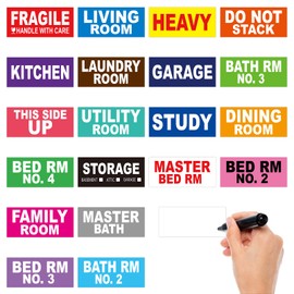 528 pcs Large Removable Home Moving Sticker Labels 20 Different Color-Coding Packing Label for Box Including Fragile and Customizable Blank