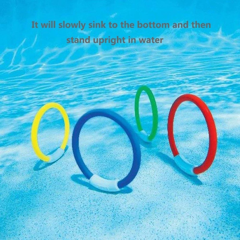 Xrten 4 Pieces Children's Diving Rings Pool Toy, Diving Toy,