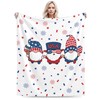 4th of July Throw Blanket Gnomes Patriotic Blanket, Memorial Day