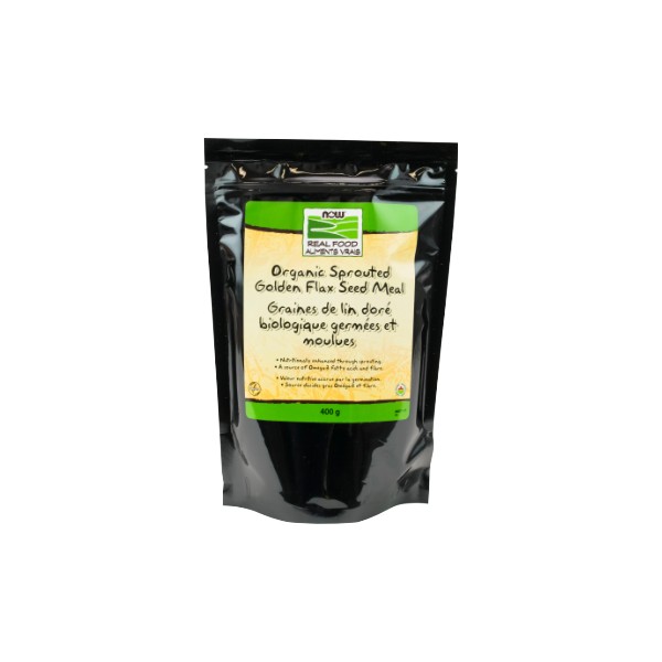 Now Organic Sprouted Golden Flax Seed Meal - 400g