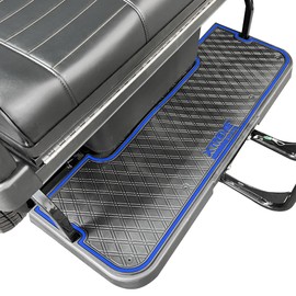 Xtreme Mats Evolution Compatible Rear Facing Foot Rests Mat for Rear Seat Kits - Fits Evolution D5, Classic Pro, Plus 4 Seaters Back Footrest Steps - Blue Trim