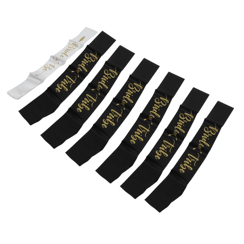 8Pcs Bride Bridesmaid Sash Gold Letters Hypoallergenic Material Wedding Bride