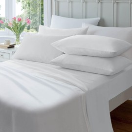 OLIVIA ROCCO Flannelette Fitted Sheets Super Soft Brushed Cotton Bed Sheet Thermal Warm Cosy Breathable Hypoallergenic Extra Deep Luxury Bedding, WHITE SINGLE