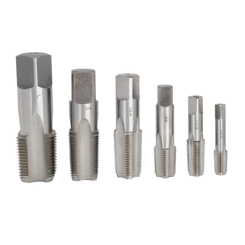 6Pcs NPT Pipe Tap Set Thread HSS for Plumber Industrial