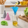 2-Pack Collapsible Silicone Kitchen Funnel Set for Bottles, Oils &