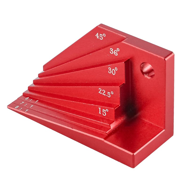 Ieron Angle Finder Tool Red Aluminium Bevel Gauge Protractor For