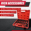 18PCS 1/2" Drive Shallow Universal Impact Socket Set,Swivel Socket Set,Metric