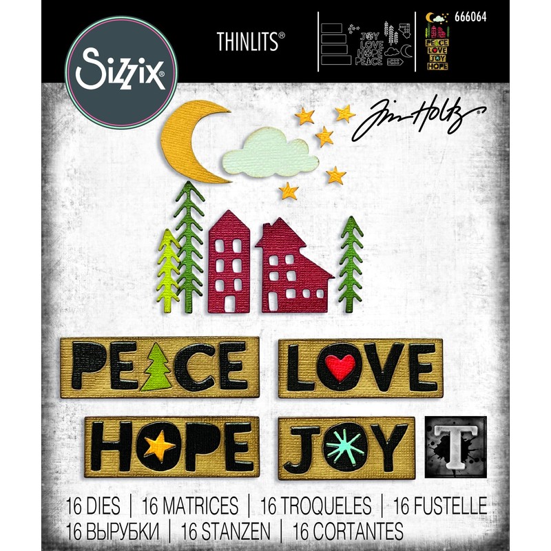 Sizzix Thinlits Die Set 16PK Christmas Cutouts by Tim Holtz