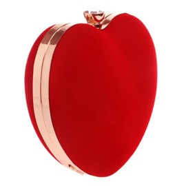 Baluue Heart Shape Evening Bag for Women Stylish Handbag with Capacity Portable Clutch for Parties Unique Red Design No Chain Included