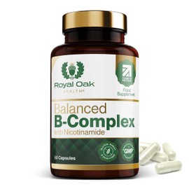 Royal Oak Health Royal Oak Health Methylated Vitamin B Complex with Nicotinamide - High Strength Sustained Release Complete Spectrum B Vitamins for Men & Women, B1, B2, B3, B5, B6, B7, B12, Inositol & Folic Acid