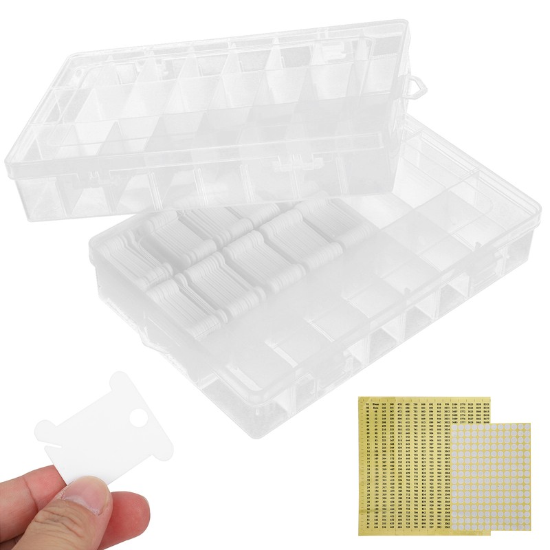 150Pcs Sewing Floss Bobbins Winding Plate Stitch Organizer Set Embroidery