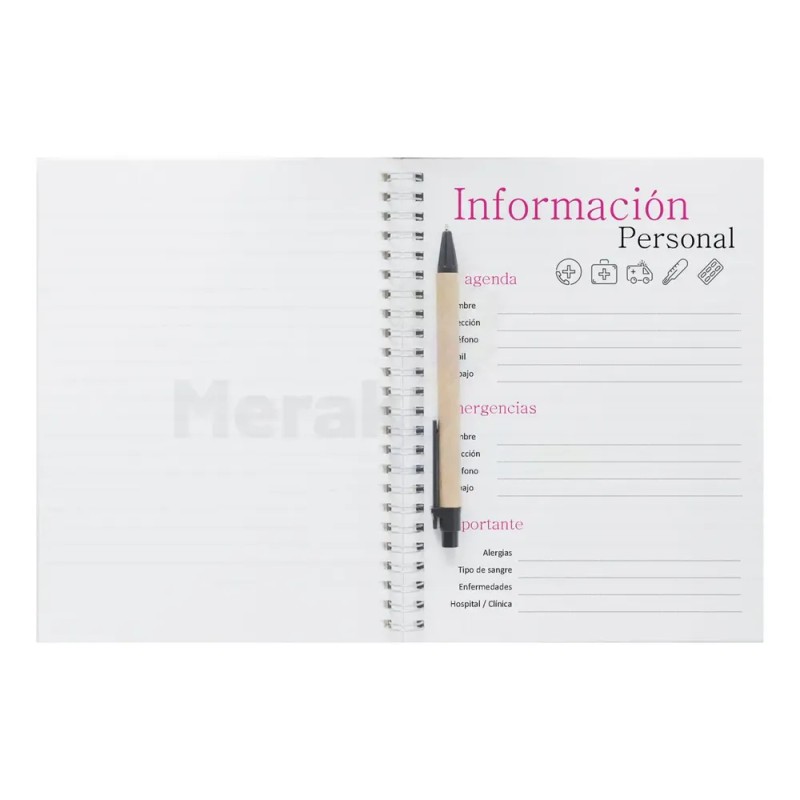 Agenda Doctora 2025 para Médico con Horario y Pasta Dura