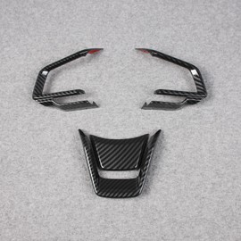 Beautost Fit for Subaru New Crosstrek 2024 2025 2026 / Forester 2025 2026 Wheel Steering Trim Panel Cover Trims (Carbon Fiber Black)