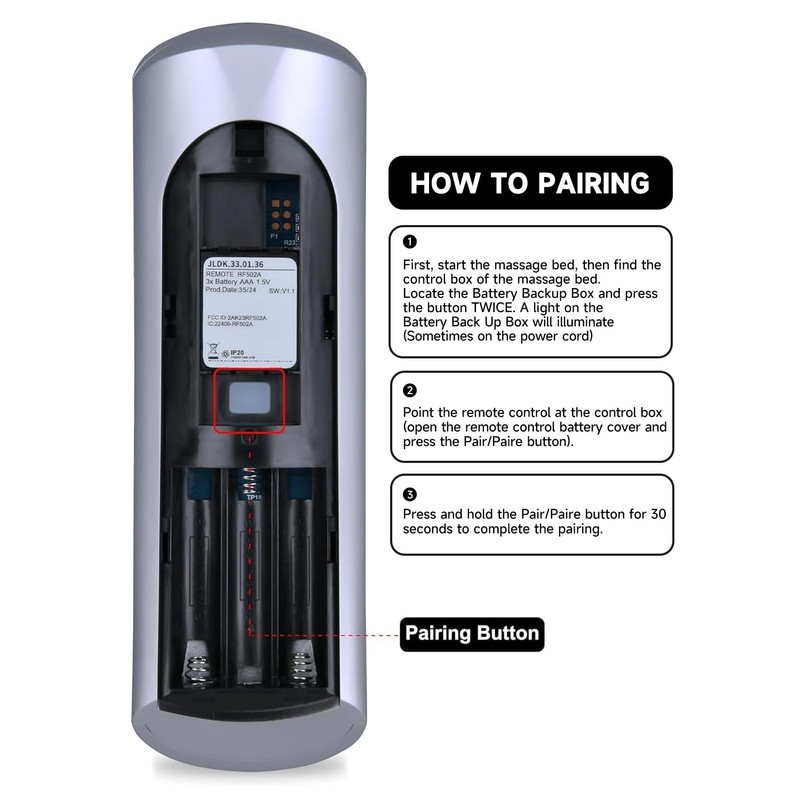 HZIME Replace RF502A RF358A Remote Control for Extend Adjustable Bed