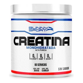 Creatina Monohidratada En Polvo Bunny 60 Servicios 300g Sin Sabor