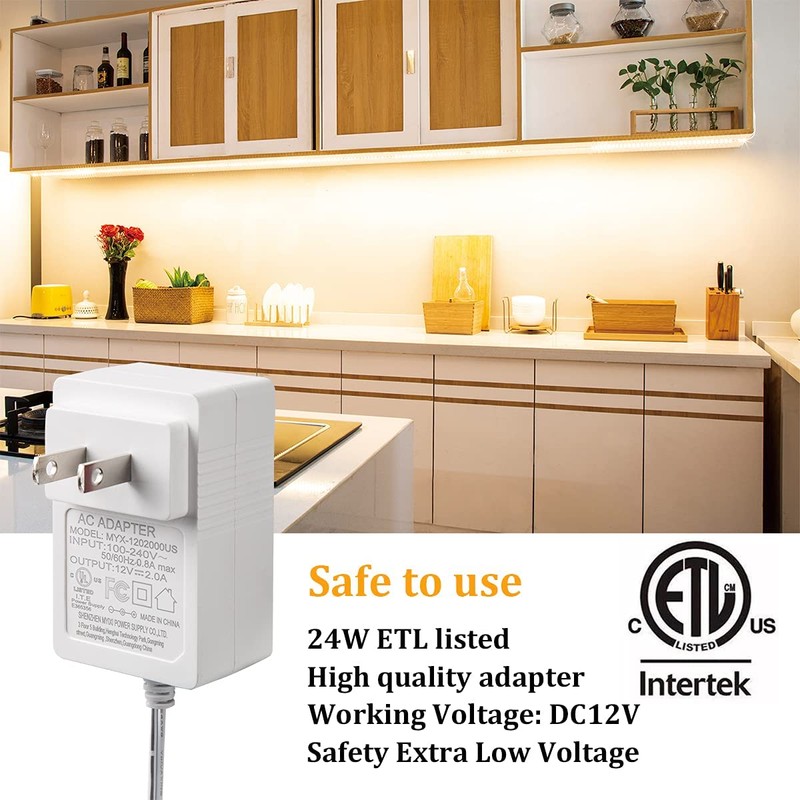 WOBANE Under Cabinet Lighting, 8PCS LED Strip Lights with Remote
