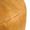 Thgonwid Unstuffed Faux Leather Pouf Cover, Handmade Footstool Ottoman Storage